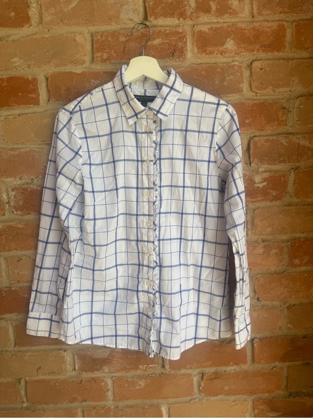 Banana Republic Windowpane Pattern Button Down Shirt